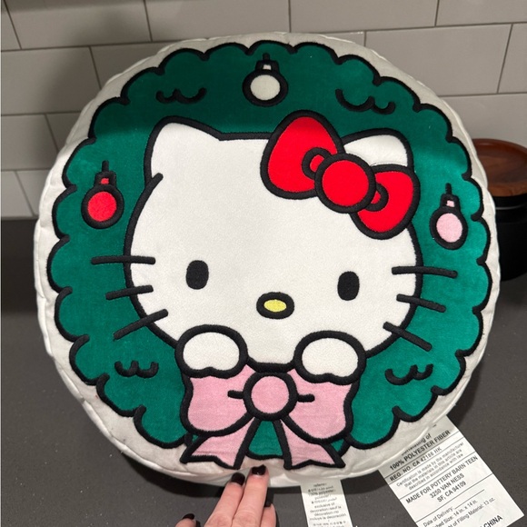 Pottery Barn Teen Other - Pottery Barn Teen Hello Kitty Holiday Pillow - Red, Pink, Green